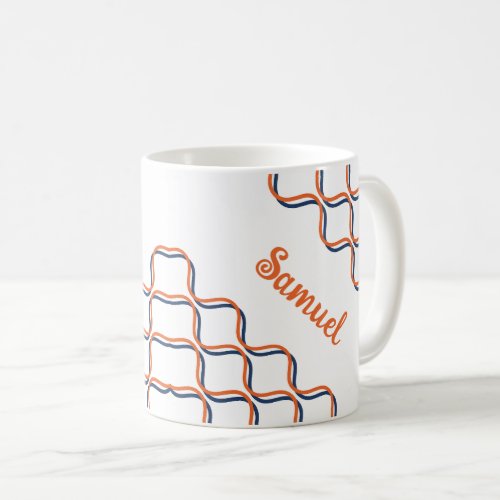 Geometric wave pattern smug coffee mug