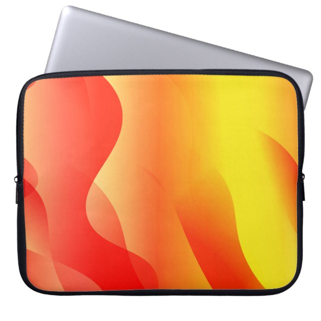Geometric Wave Shape with Gradient Blurred Abstrac Laptop Sleeve (Front)