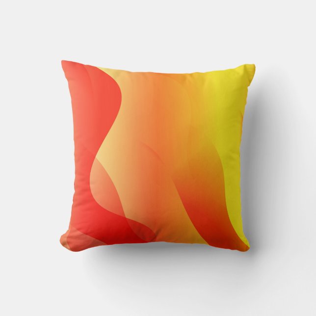 Geometric Wave Shape with Gradient Blurred Abstrac Throw Pillow (Front)