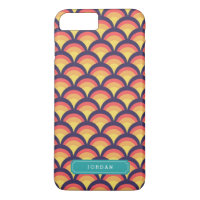 Geometric Waves Pattern Personalize with Name iPhone 8 Plus/7 Plus Case