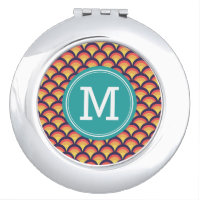Geometric Waves Personalize with Name Monogram Compact Mirror