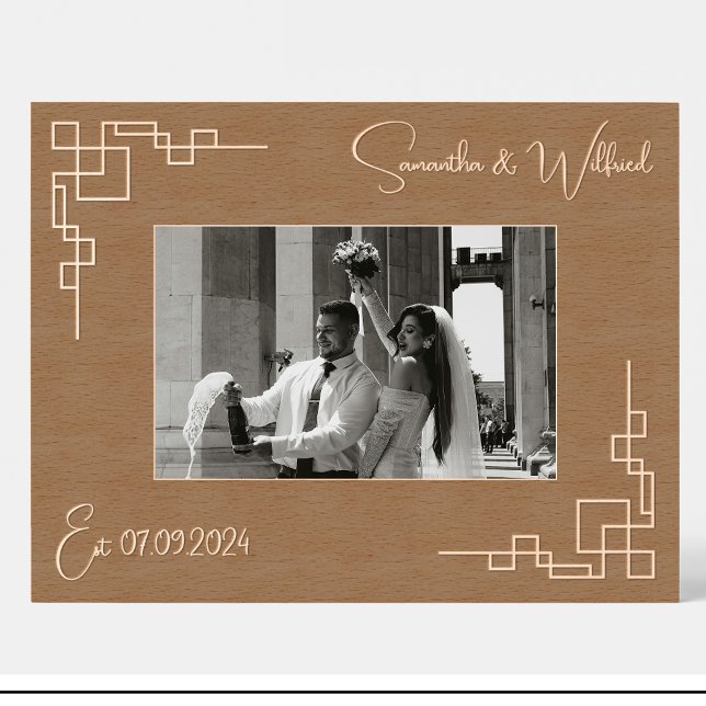Geometric Wedding Custom Wood Picture Frames  (Creator Uploaded)