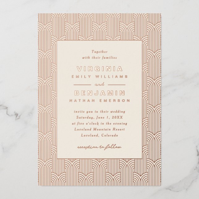 Geometric Wedding Foil Invitation (Front)