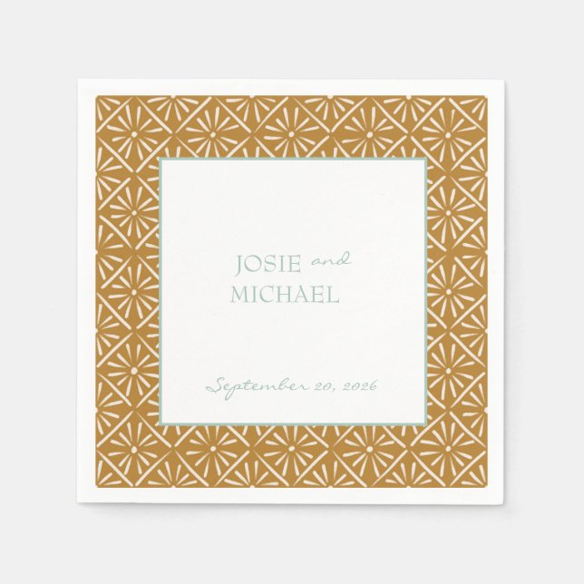 Geometric Wedding Paper Napkin (Front)