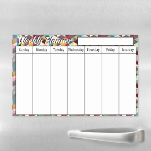 Geometric Weekly planner  Magnetic Dry Erase Sheet