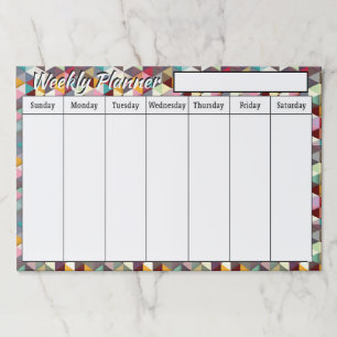 Geometric Weekly planner sheets Paper Pad