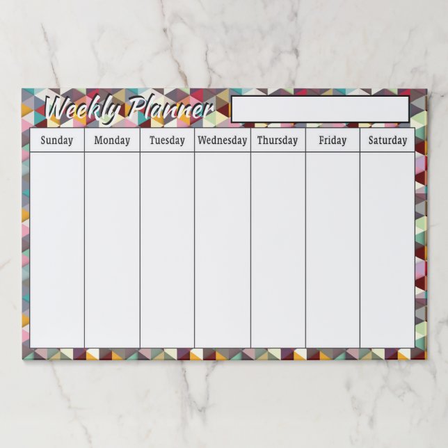 Geometric Weekly planner sheets Paper Pad (Front)