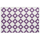 Geometric White and Purple Diamond Pattern Fabric