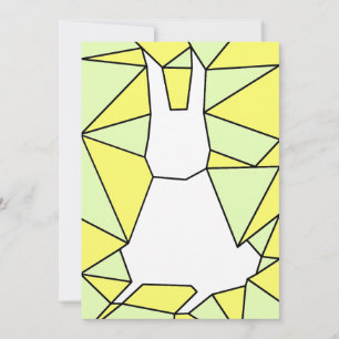 Geometric White Bunny Cool Pastel Colours Holiday Card