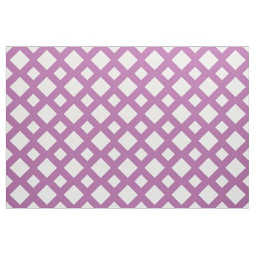 Geometric White Diamonds on Lavender Fabric