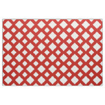 Geometric White Diamonds on Red Fabric