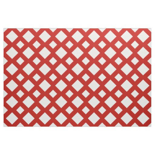Geometric White Diamonds on Red Fabric