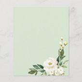 Geometric White Floral Budget Wedding Invitation (Back)