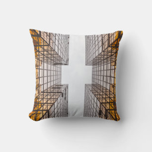 Geometric white gold brown decor pillow