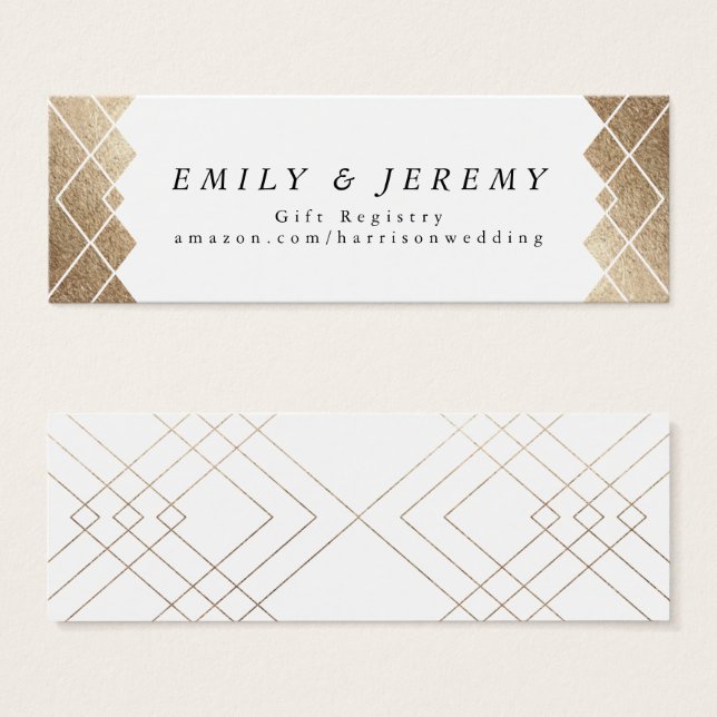 Geometric White Gold Gatsby Wedding Gifts (Front & Back)