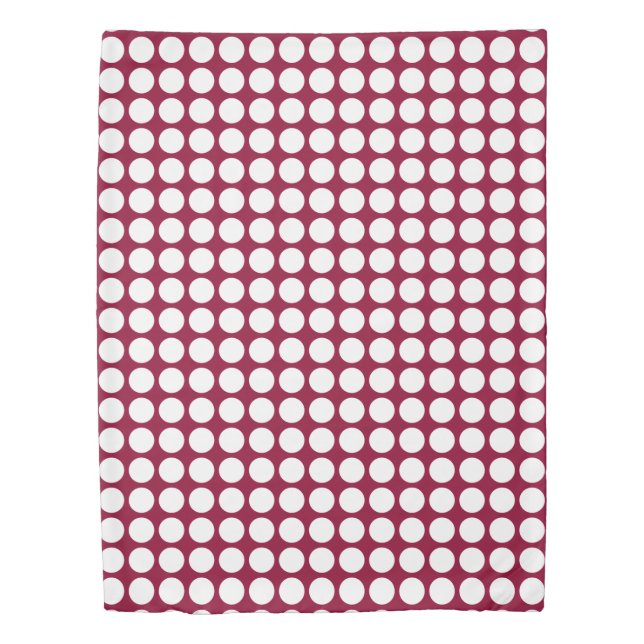 Geometric White Polka Dots on any Color Duvet Cover (Front)