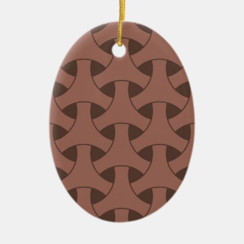 geometric wicker ceramic ornament