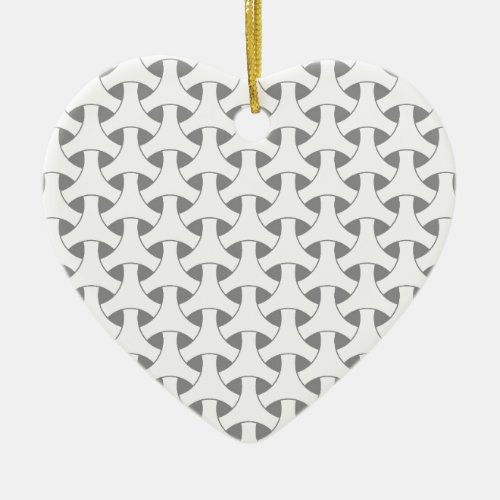 geometric wicker ceramic ornament