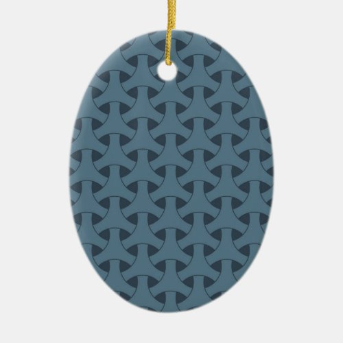 Geometric Wicker Seamless Pattern Ceramic Ornament