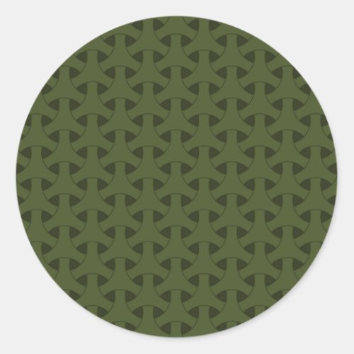 Geometric Wicker Seamless Pattern Classic Round Sticker
