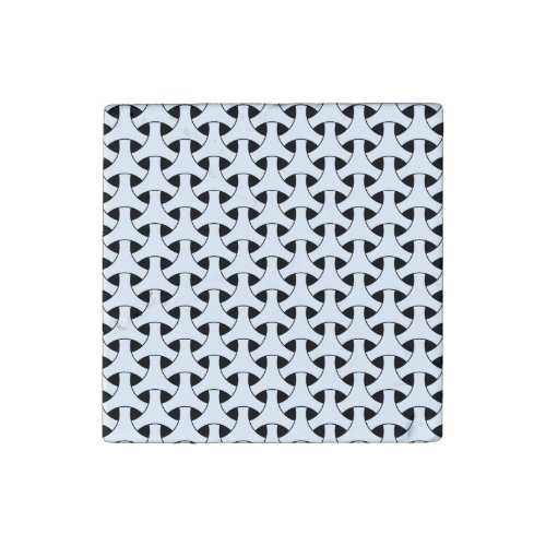 Geometric Wicker Seamless Pattern Stone Magnet