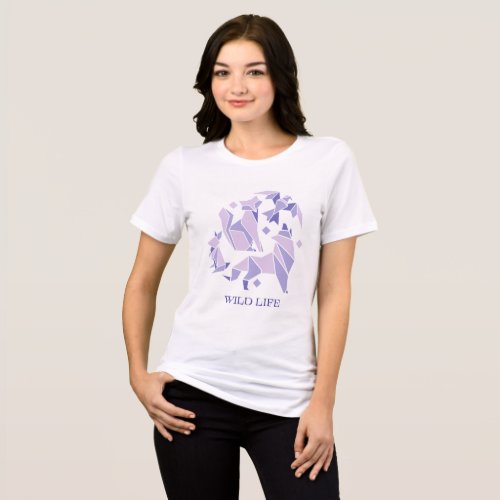 Geometric Wild Spirit _ Purple Mosaic Animal Face Tri_Blend Shirt