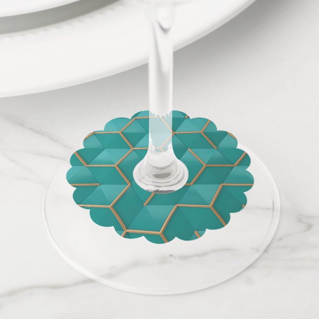 geometric wine glass tag (Close Up)