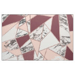 Geometric Wine Peach Marble and Rose Gold Triangle Fabric