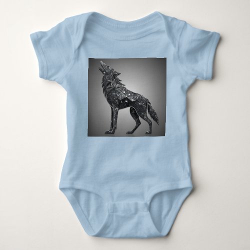 Geometric Wolf Abstract Baby Bodysuit