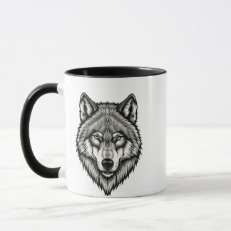 Geometric Wolf Art Ceramic Mug