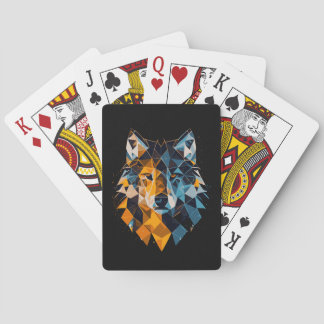 geometric wolf head cards
