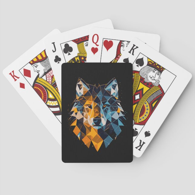 geometric wolf head cards (Back)
