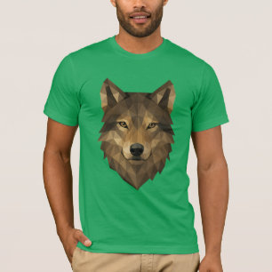 Geometric Wolf Head   Polygon Art with Alpha Style T-Shirt