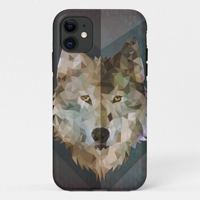 Geometric Wolf Iphone case (Back)
