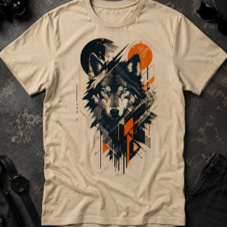 Geometric Wolf T-Shirt | Minimal Wildlife Graphic