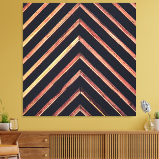 Geometric wood: abstract chevron pattern canvas print