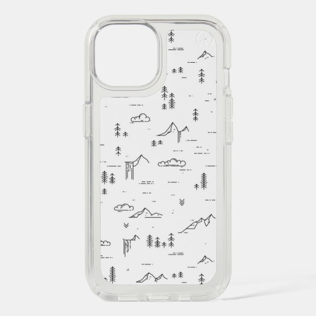 Geometric Woodland Lines Landscape Pattern Speck iPhone Case (Front)