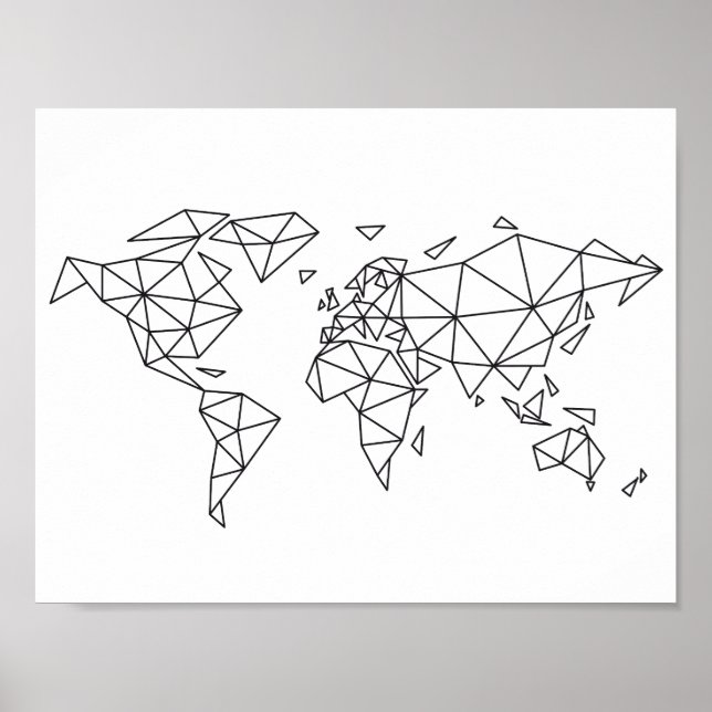 Geometric world map poster (Front)