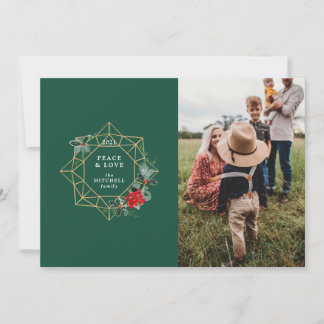 Geometric Wreath Illustration Family Holiday Photo
