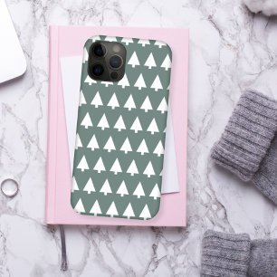 Geometric Xmas Tree Pattern Minimal Sage Green iPhone 15 Case