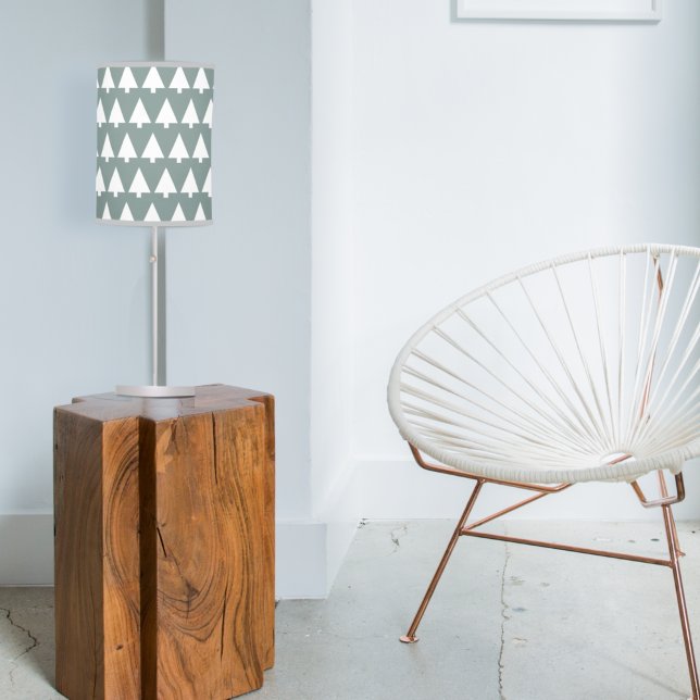Geometric Xmas Tree Pattern | Minimal Sage Green Table Lamp (Creator Uploaded)