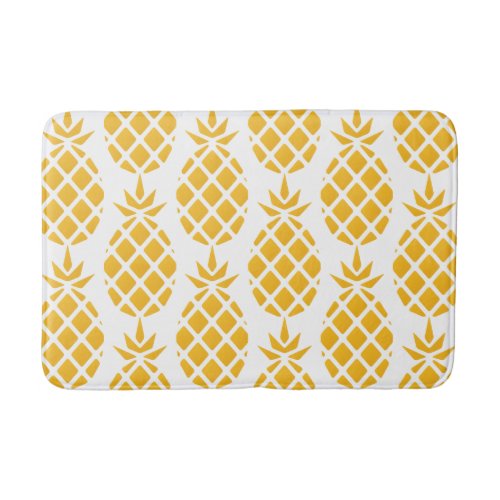 Geometric Yellow Big Pineapple Pattern Bath Mat