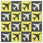 Geometric Yellow Flying Jets Airplane Fabric