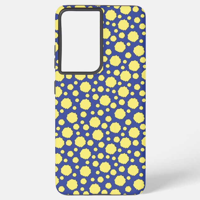 Geometric yellow funky circles samsung phone case (Back)