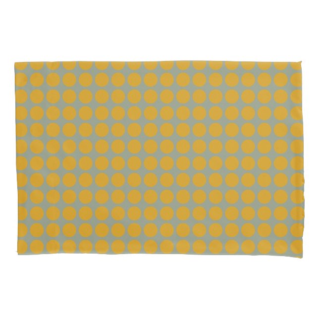 Geometric Yellow Polka Dots on any Color Pillowcase (Front)