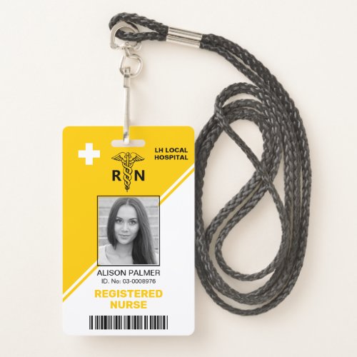 Geometric  yellow triangles Registered nurse RN Badge