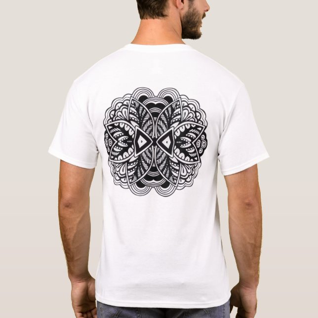 Geometric Zen Mandala Art T-Shirt  (Back)