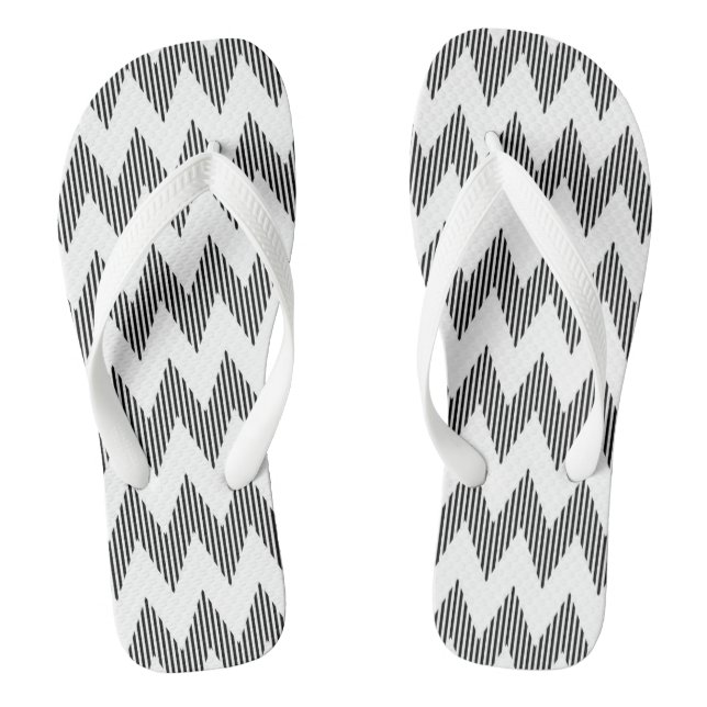Geometric zigzag pattern 2 flip flops (Footbed)