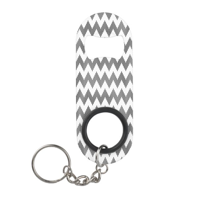 Geometric zigzag pattern 2 keychain bottle opener (Front)