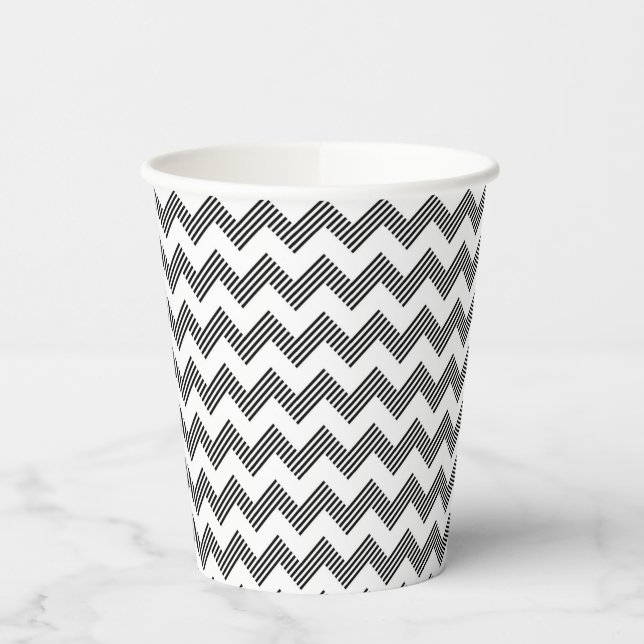 Geometric zigzag pattern 2 paper cups (Left)